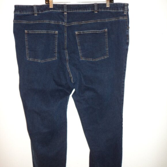 Woman Within Women's Plus Size 26W Denim Dark Blue Jeans Pockets Boot Cut - Picture 1 of 12